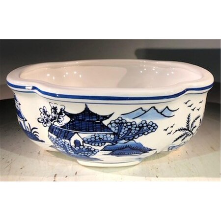 Paisaje Porcelain Bonsai Pot, Blue & White - Rectangle PA2529756